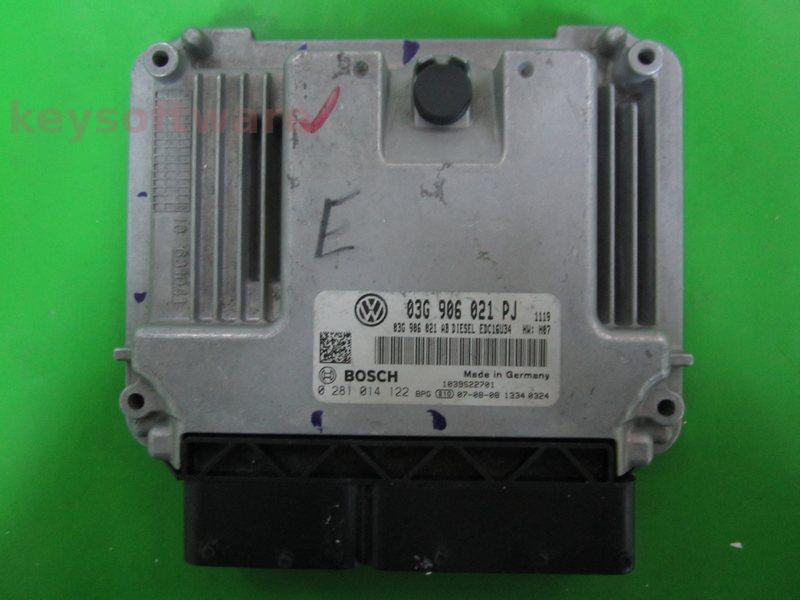 ECU VW Caddy 1.9TDI 03G906021PJ 0281014122 EDC16U34 BSU H07