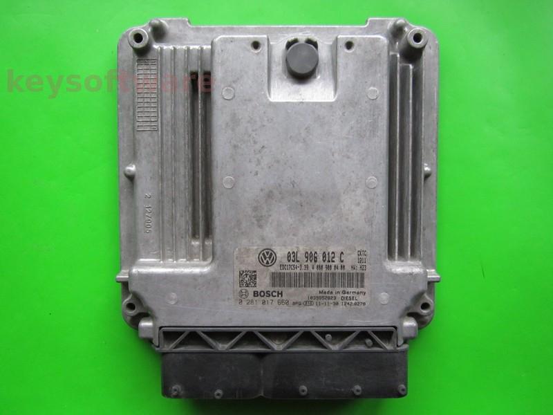 ECU VW Crafter 2.0TDI 03L906012C 0281017660 EDC17C54 CKTC H23