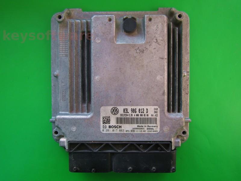 ECU VW Crafter 2.0TDI 03L906012D 0281017663 EDC17C54 CKUB H23 {