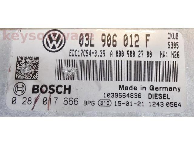 ECU VW Crafter 2.0TDI 03L906012F 0281017666 EDC17C54 CKUB H26 {+