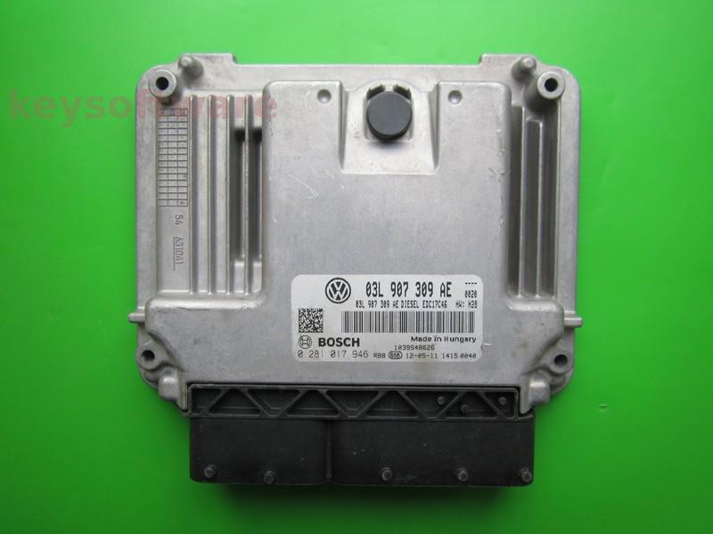 ECU VW Passat 2.0TDI 03L907309AE 0281017946 EDC17C46 CFFB H28