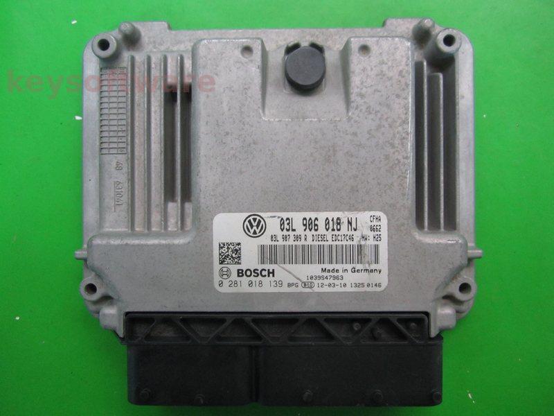 ECU VW Caddy 1.2TDI 03L906018NJ 0281018139 EDC17C46 CFHA H25