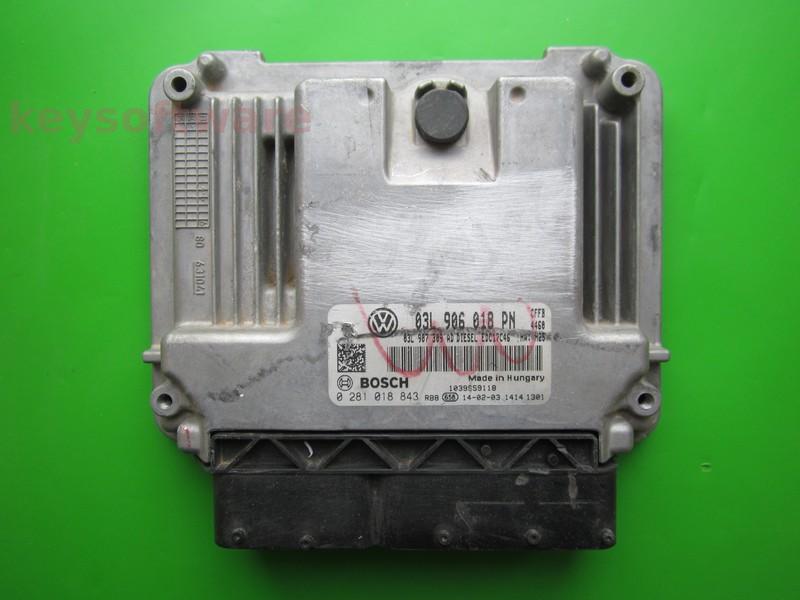 ECU VW Beetle 2.0TDI 03L906018PN 0281018843 EDC17C46 CFFB H25