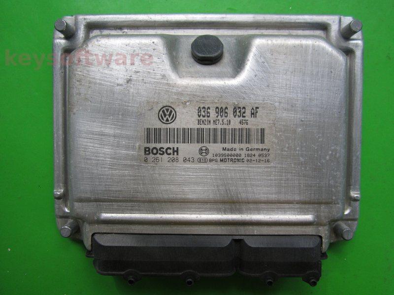 ECU VW Beetle 1.4 036906032AF 0261208043 ME7.5.10 BCA