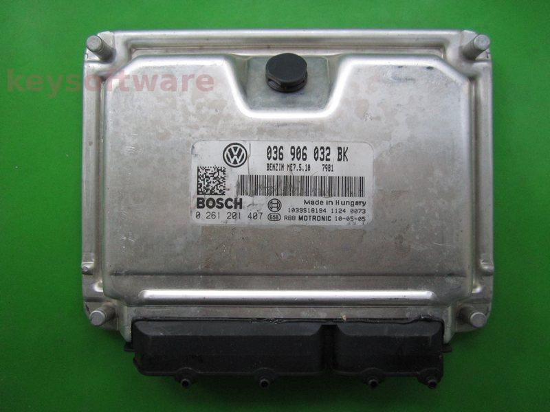 ECU VW Beetle 1.4 036906032BK 0261201407 ME7.5.10 BCA