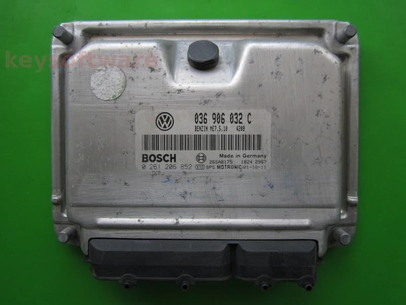 ECU VW Beetle 1.4 036906032C 0261206852 ME7.5.10 BCA {