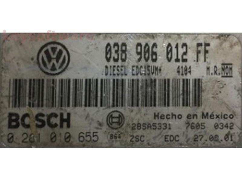 ECU VW Beetle 1.9TDI 038906012FF 0281010655 EDC15VM