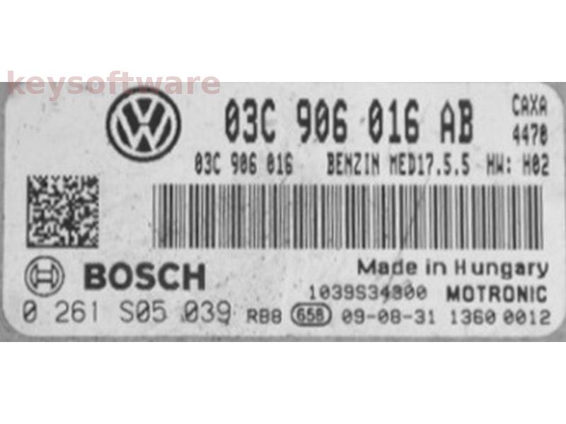 ECU VW Eos 1.4 03C906016AB 0261S05039 MED17.5.5 CAXA H02