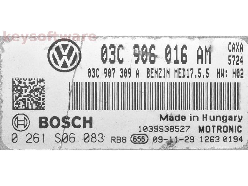 ECU VW Golf 1.4 03C906016AM 0261S06083 MED17.5.5 CAXA H02 {