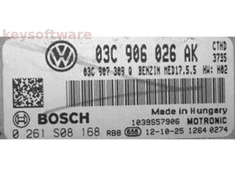 ECU VW Beetle 1.4 03C906026AK 0261S08168 MED17.5.5 CTHD{