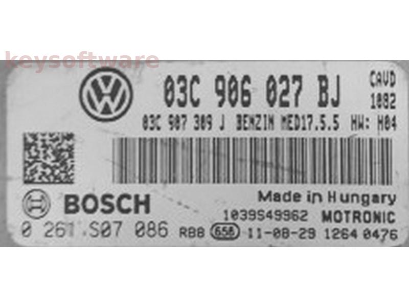 ECU VW Beetle 1.4 03C906027BJ 0261S07086 MED17.5.5 CAVD H04