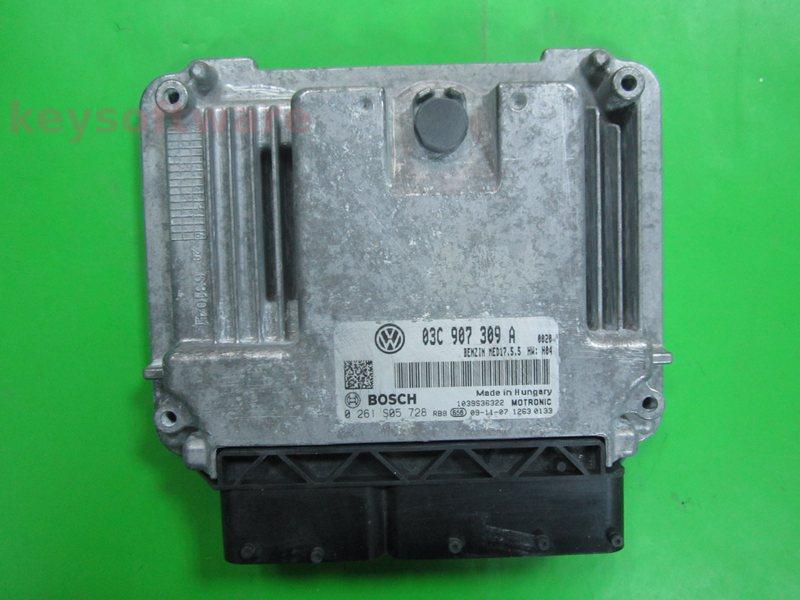ECU VW Passat 1.4 03C907309A 0261S05728 MED17.5.5 CAXA H04