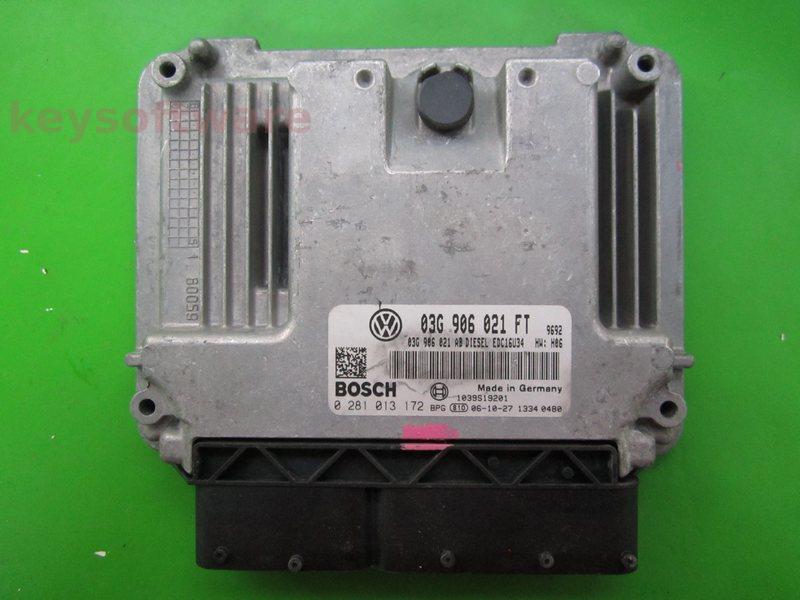 ECU VW Eos 2.0TDI 03G906021FT 0281013172 EDC16U34 BMM H06