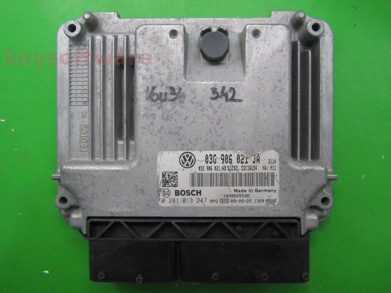 ECU VW Caddy 2.0TDI 03G906021JA 0281013247 EDC16U34 BMM H11{