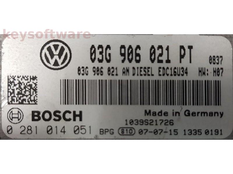 ECU VW Caddy 1.9TDI 03G906021PT 0281014051 EDC16U34 BXF {