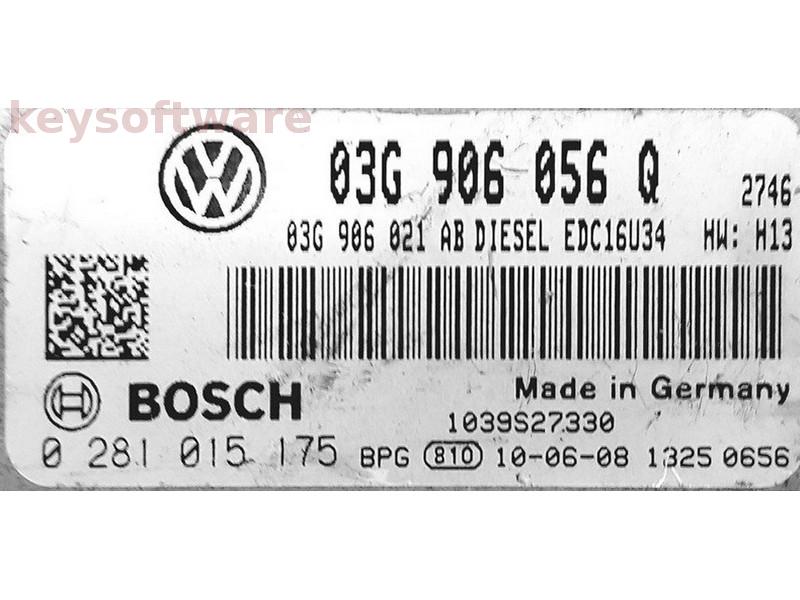 ECU VW Caddy 1.9TDI 03G906056Q 0281015175 EDC16U34 H13{