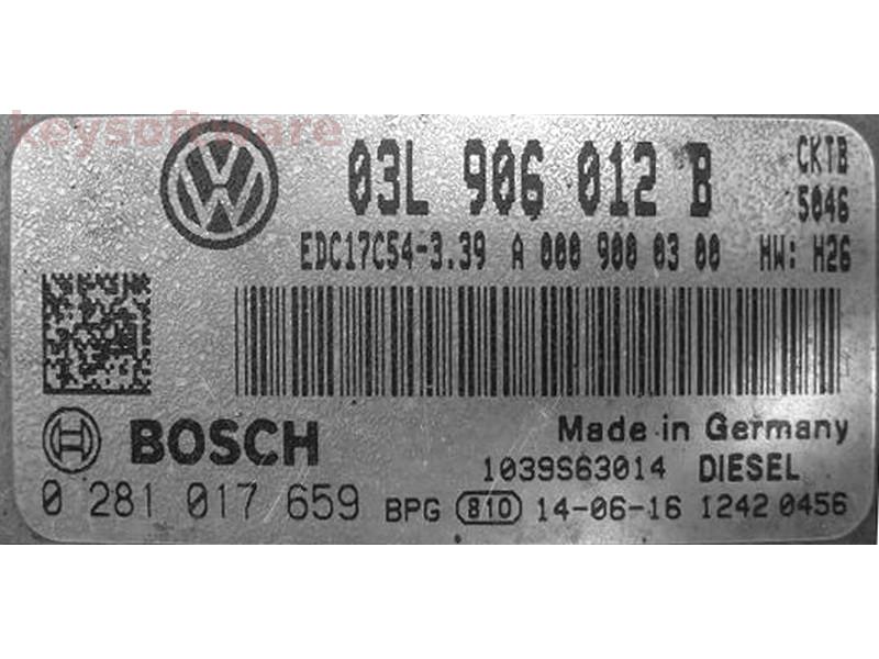 ECU VW Crafter 2.0TDI 03L906012B 0281017659 EDC17C54 CKTB H26 {