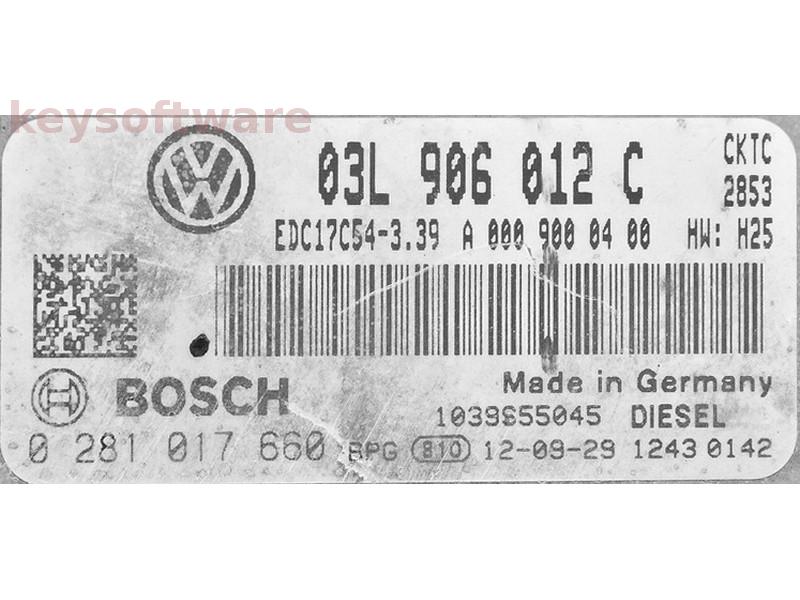 ECU VW Crafter 2.0TDI 03L906012C 0281017660 EDC17C54 CKTC H25 {