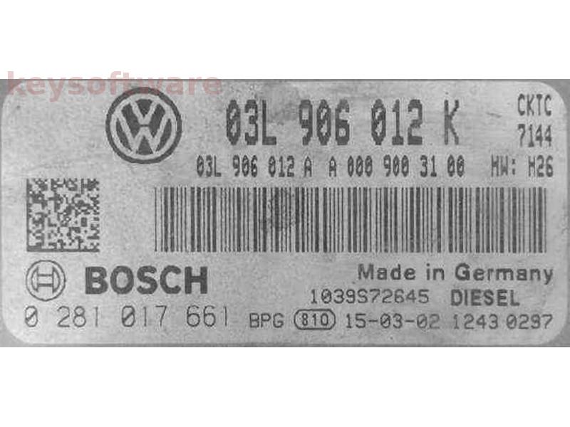 ECU VW Crafter 2.5TDI 03L906012K 0281017661 EDC17C54 H26