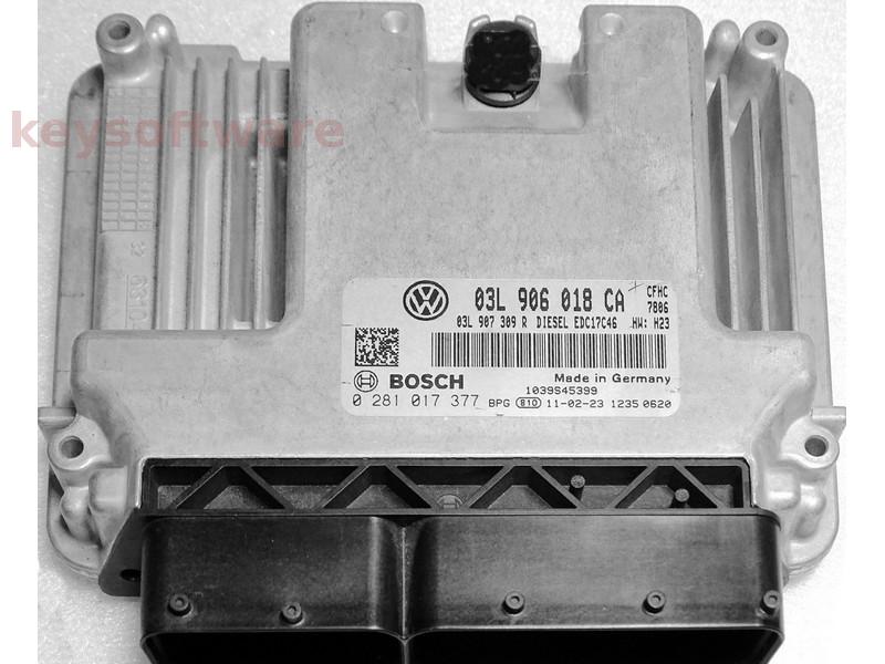 ECU VW Caddy 2.0TDI 03L906018CA 0281017377 EDC17C46 CFHC{