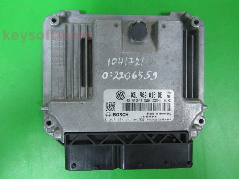 ECU VW Caddy 2.0TDI 03L906018DE 0281017378 EDC17C46 CFHA