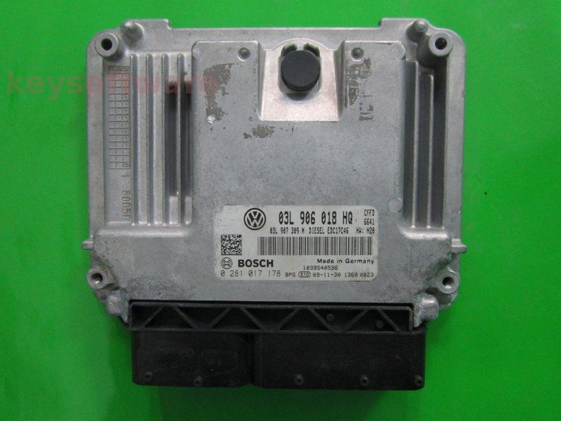 ECU VW Tiguan 2.0TDI 03L906018HQ 0281017178 EDC17C46 CFFD H20