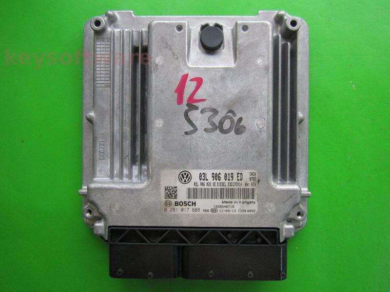 ECU Seat Exeo 2.0TDI 03L906019ED 0281017608 EDC17CP14 CAGA H14