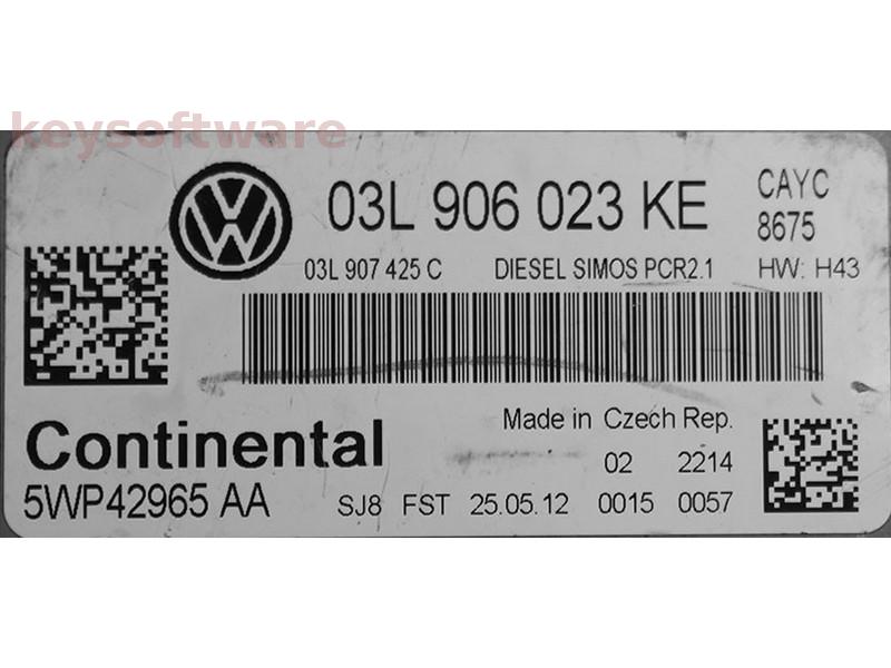 ECU VW Beetle 1.6TDI 03L906023KE 5WP42965 SIMOS PCR2.1 CAYC H43