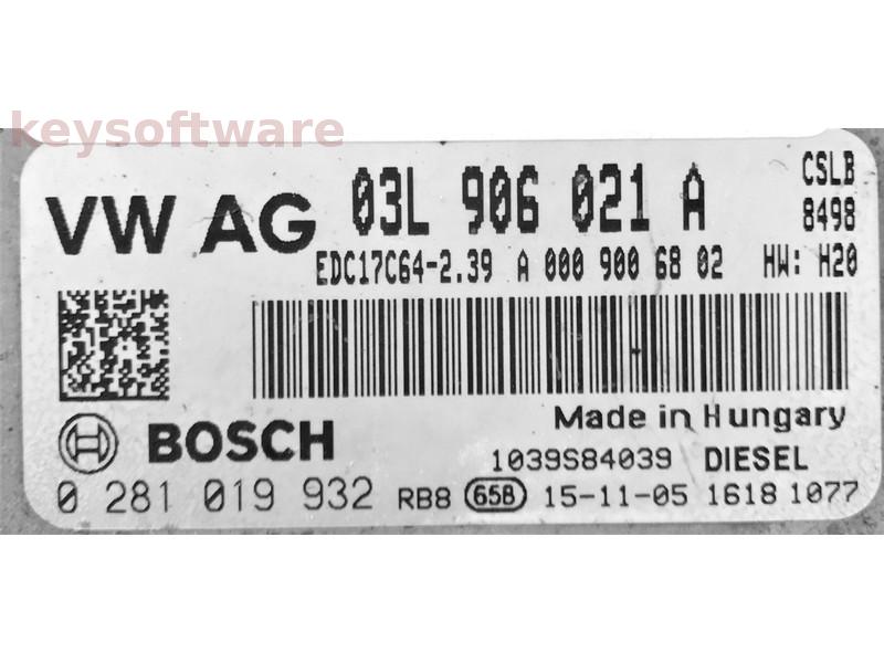 ECU VW Crafter 2.0TDI 03L906021A 0281019932 EDC17C64 CSLB {