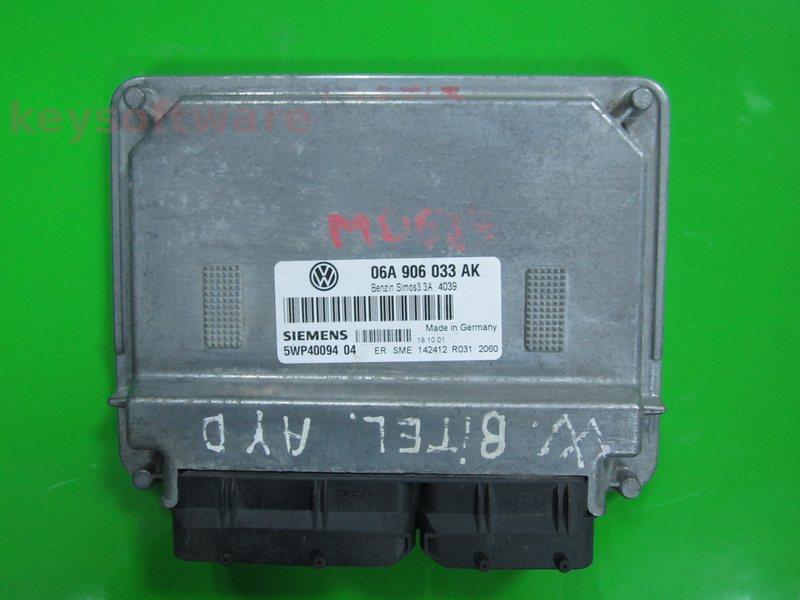 ECU VW Beetle 1.6 06A906033AK 5WP40094 SIMOS 3.3A {