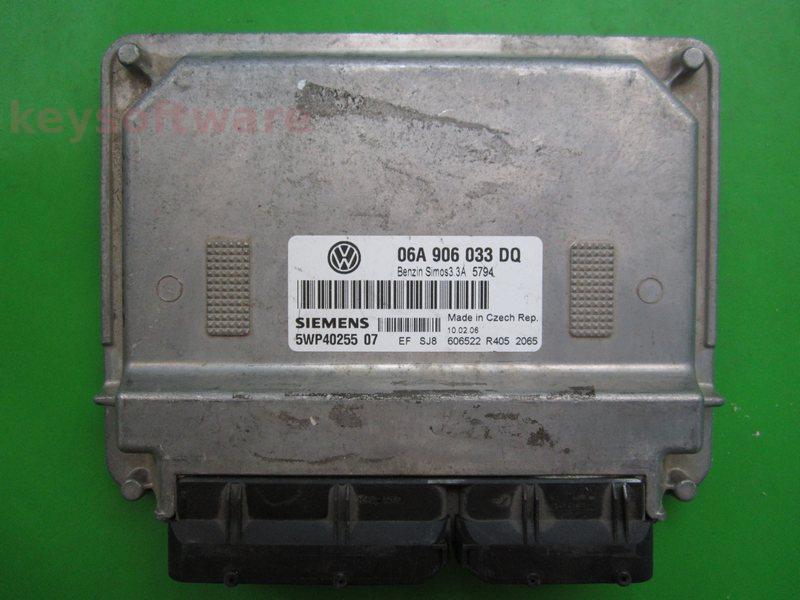 ECU VW Beetle 1.6 06A906033DQ 5WP40255 SIMOS3.3A