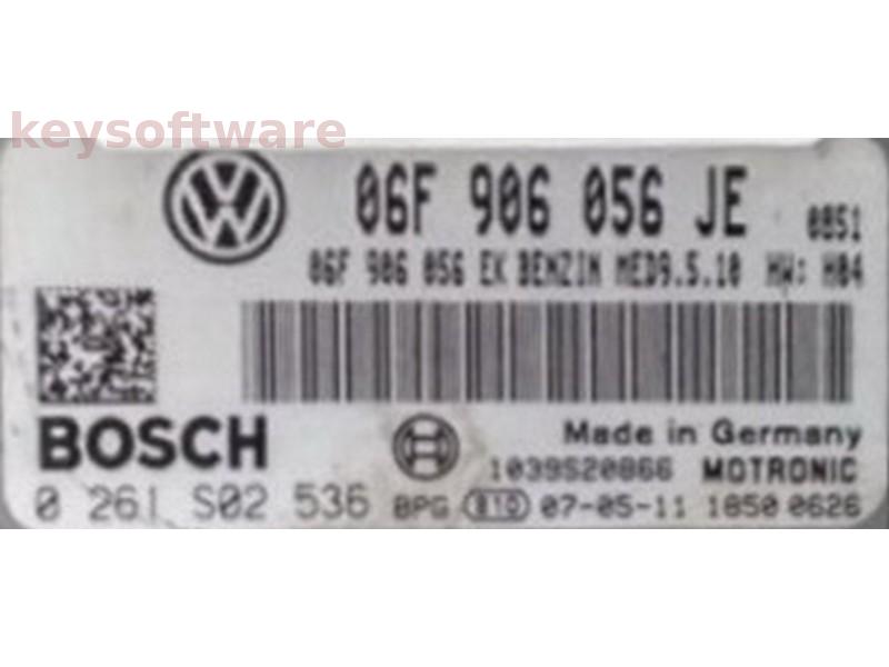 ECU VW Golf5 2.0 06F906056JE 0261S02536 MED9.5.10 BVY H04{