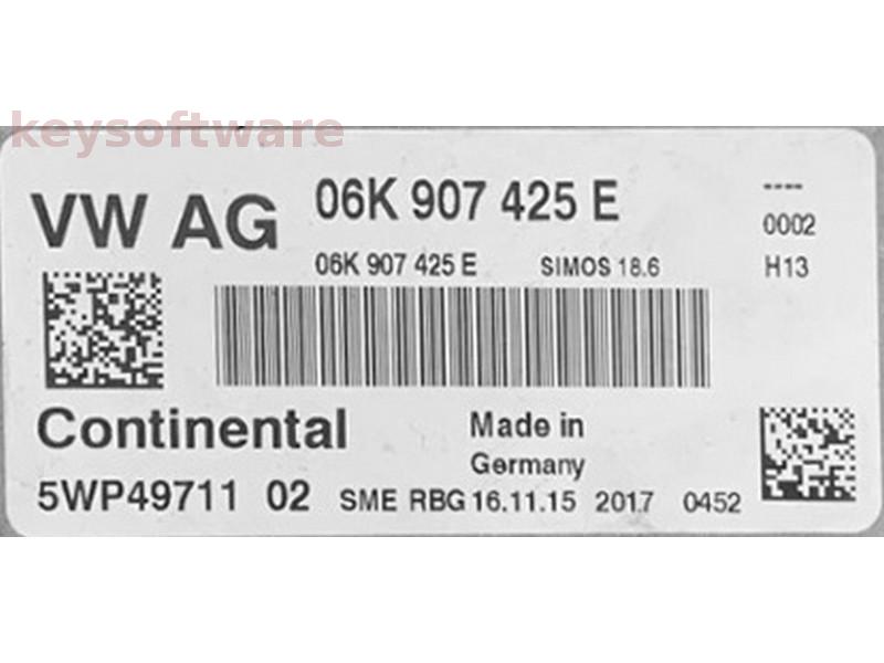 ECU VW Golf7 2.0 06K907425E 5WP49711 SIMOS18.6 H13 {
