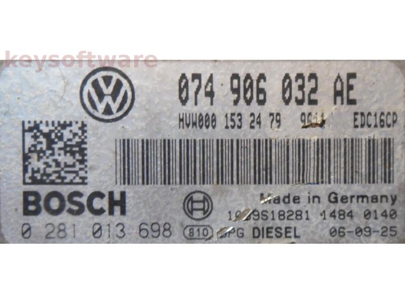 ECU VW Crafter 2.5TDI 074906032AE 0281013698 EDC16CP34 BJJ{