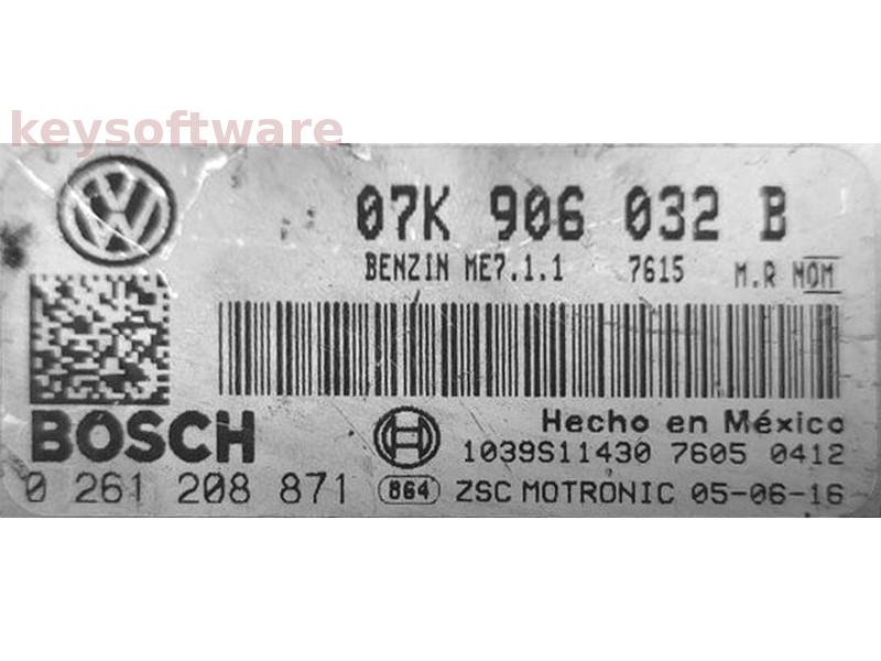 ECU VW Beetle 2.5 07K906032B 0261208871 ME7.1.1 {