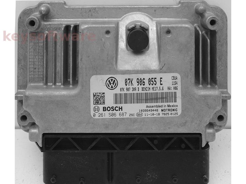 ECU VW Beetle 2.5 07K906055E 0261S06687 ME17.5.6 H06{