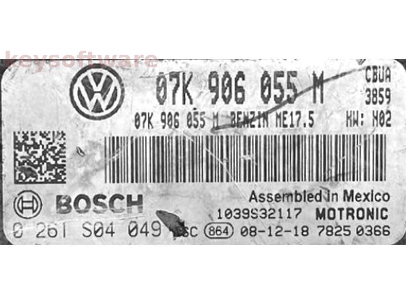 ECU VW Golf5 2.5 07K906055M 0261S04049 ME17.5 CBUA H02 {