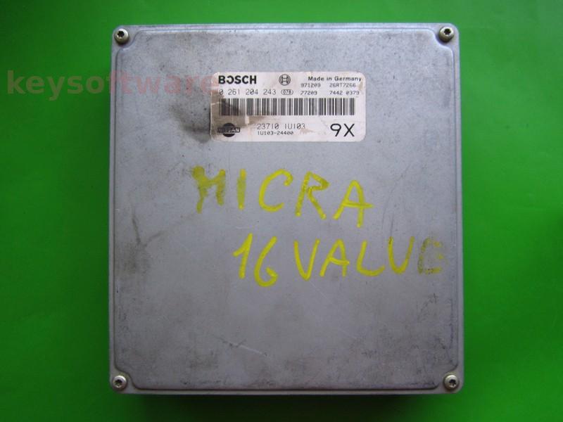 ECU Nissan Micra 1.0 23710 1U103 0261204243 9X M1.9.5